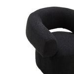 Oliveto Black Boucle Curved Swivel Armchair