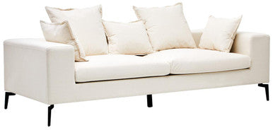 Avignon 3 Seat Textured Fabric Cream Sofa