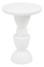 Walsa Whitewash Mango Wood Circle Column Detail Side Table