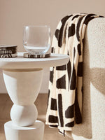 Walsa Whitewash Mango Wood Circle Column Detail Side Table