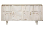 Sita Four Door Whitewash Mango Wood Abstract Sideboard