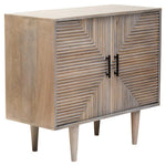 Satna Two Door Greywash Carved Mango Wood Sideboard