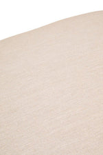 Parova Cream Linen Textured Footstool With Wood Base