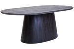 Perdoba Mango Wood Oval Dining Table in Black Finish