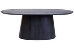 Perdoba Mango Wood Oval Dining Table in Black Finish