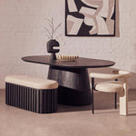 Perdoba Mango Wood Oval Dining Table in Black Finish