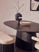 Perdoba Mango Wood Oval Dining Table in Black Finish