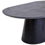 Perdoba Mango Wood Oval Dining Table in Black Finish