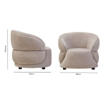 Daphne Taupe Chenille Curved Chair