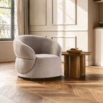 Daphne Taupe Chenille Curved Chair