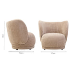 Delray Deep Stone Chenille Curved Chair