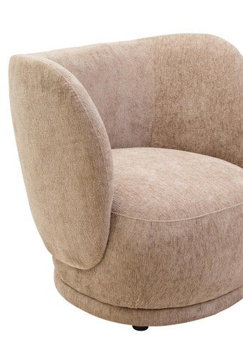 Delray Deep Stone Chenille Curved Chair