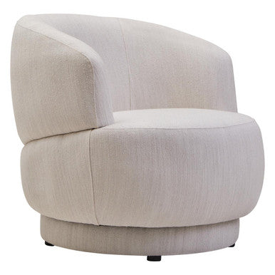 Dale Ivory Linen Curved Chair