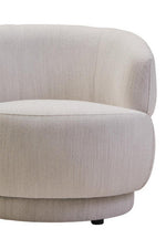 Dale Ivory Linen Curved Chair