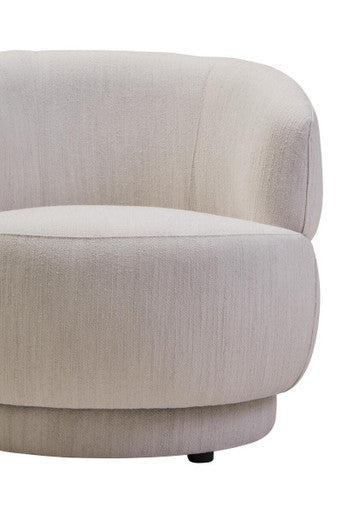 Dale Ivory Linen Curved Chair