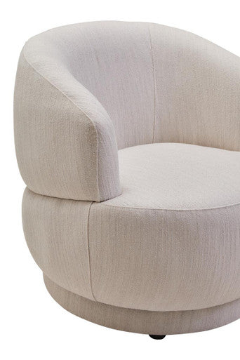 Dale Ivory Linen Curved Chair