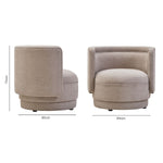 Drake Taupe Chenille Curved Chair
