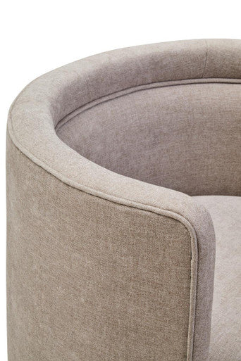 Drake Taupe Chenille Curved Chair