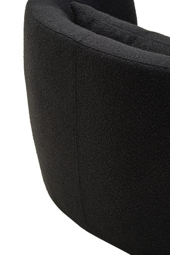 Bruge Textured Black Curved Chair