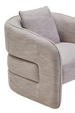 Bilani Grey Linen Effect Curved Chair