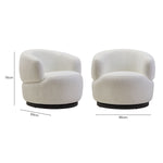 Bordo Textured Cream Curved Swivel Chair