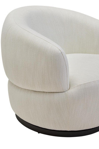 Bordo Textured Cream Curved Swivel Chair