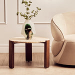 Palermo Round Travertine Top Small Coffee Table