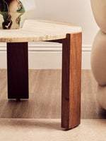 Palermo Round Travertine Top Small Coffee Table