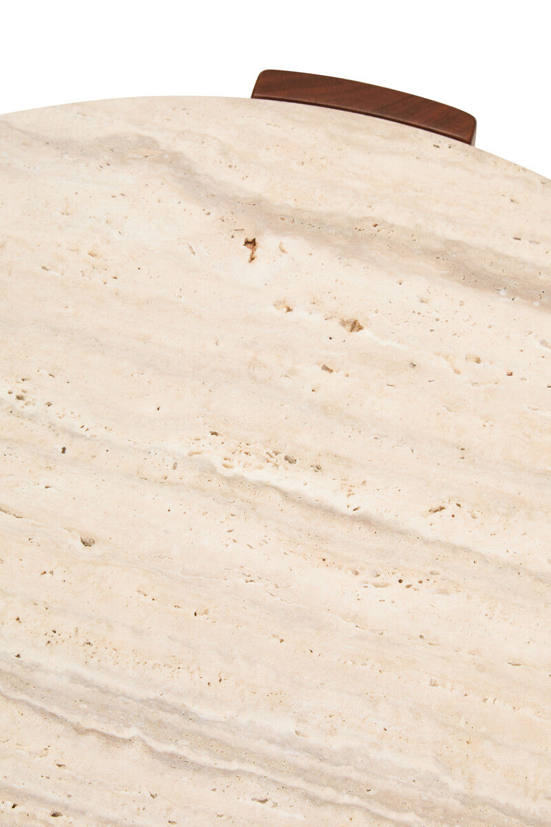 Palermo Round Travertine Top Small Coffee Table