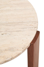 Palermo Round Travertine Top Small Coffee Table