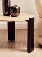 Palermo Round Cream Marble Top Small Coffee Table