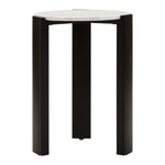 Palermo White Marble Top Round Side Table
