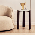 Palermo White Marble Top Round Side Table