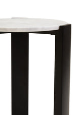 Palermo White Marble Top Round Side Table