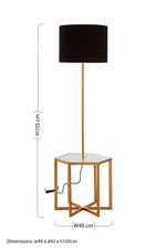 Sika White Marble and Gold Floor Lamp
