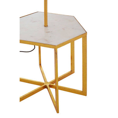 Sika White Marble and Gold Floor Lamp