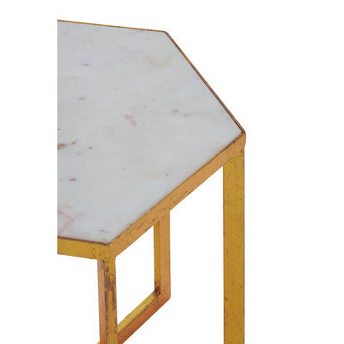 Sika White Marble and Gold Floor Lamp