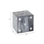 Churchill Games Grey Bone Dice Box with 5 Black Dice