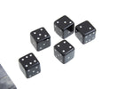 Churchill Games Grey Bone Dice Box with 5 Black Dice