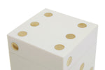 Churchill Games White and Gold Dice Box with Five White Dice