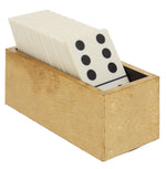 Churchill Games White and Gold Domino Set with White Dominoes