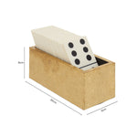 Churchill Games White and Gold Domino Set with White Dominoes