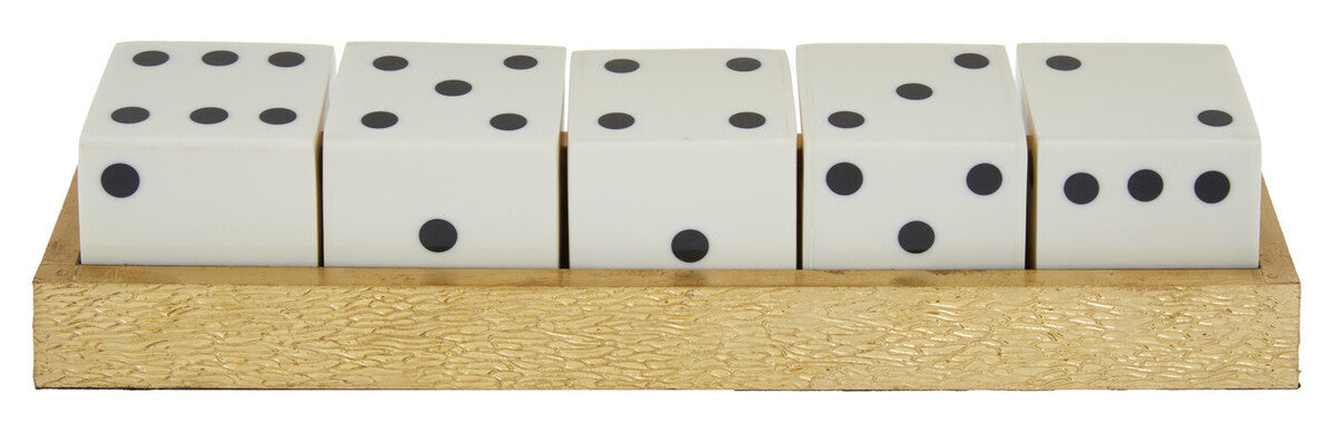 Churchill Games Gold Dice Set with 5 White Dice