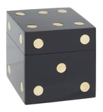 Churchill Games Black and Gold Dice Box with 5 Black Dice
