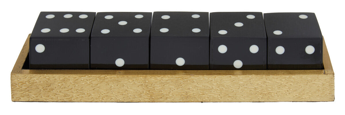 Churchill Games Gold Dice Set with 5 Black Dice