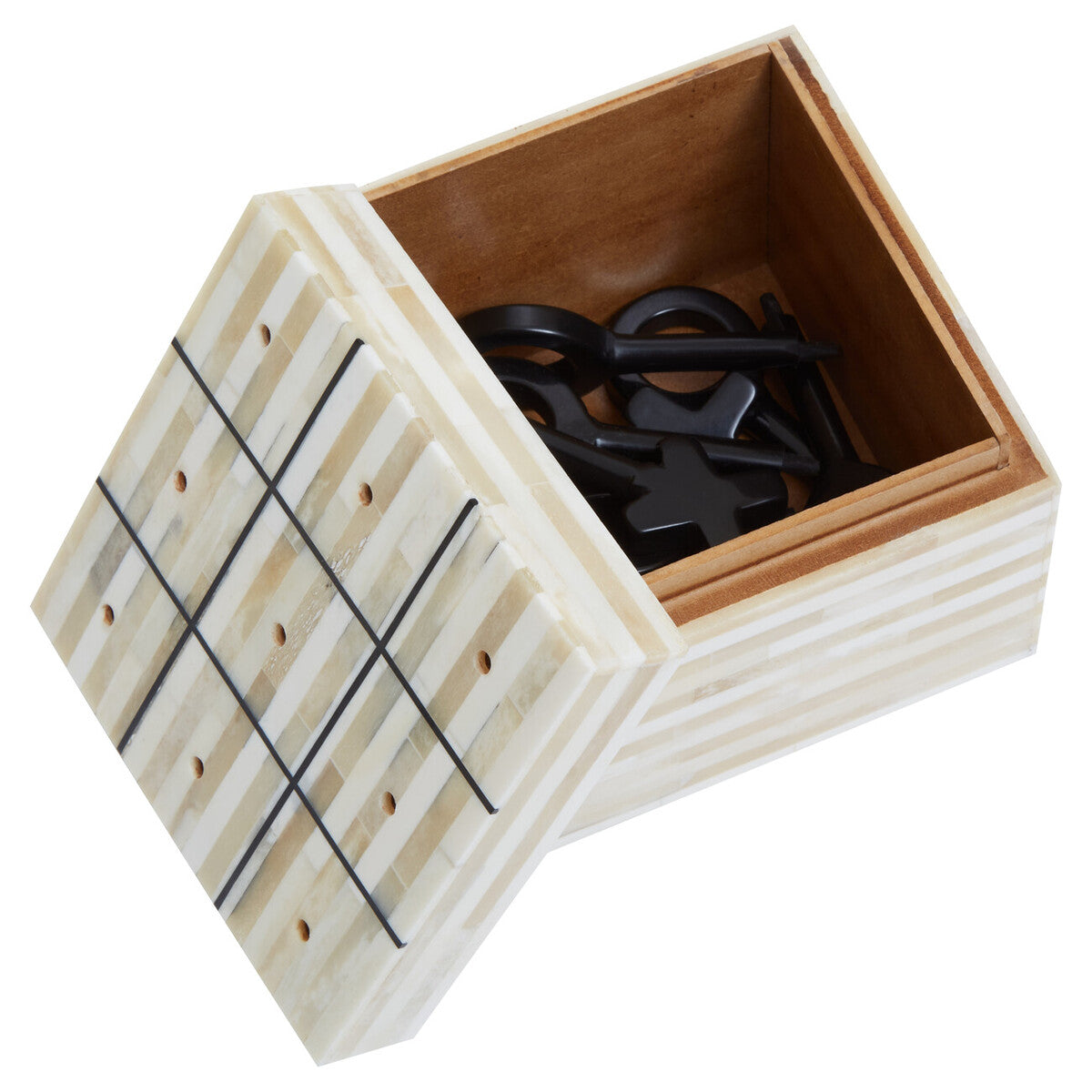Churchill Games Cream and Black Bone Noughts & Crosses