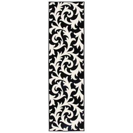Black & White Filigree Stair Runner / Kitchen Mat - Texas (Custom Sizes Available)-5056150269984-Bargainia.com