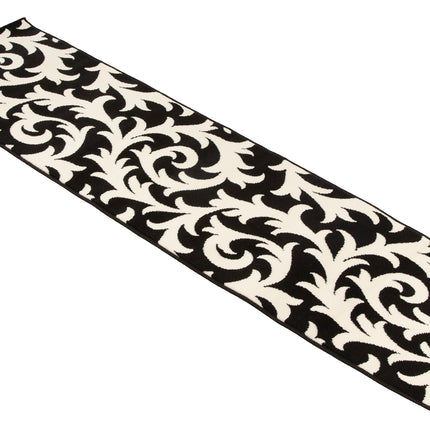 Black & White Filigree Stair Runner / Kitchen Mat - Texas (Custom Sizes Available)-5056150269984-Bargainia.com