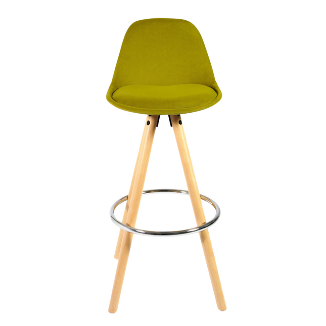 Barcelona Bar Stools Matte Velvet - Olive Green Stools Clearance Single