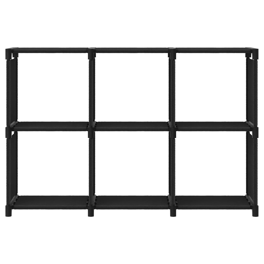 6 - Cube Display Shelf Black 103x30x72.5 cm Fabric - Bargainia.com - 